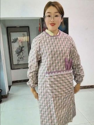 帆布耐磨罩衣防污透气长袖围裙厨房家用做饭围腰女餐饮工作服成人#围裙罩衣 #长袖围裙#长袖罩衣围裙 #厨房围裙罩衣#帆布围裙罩衣