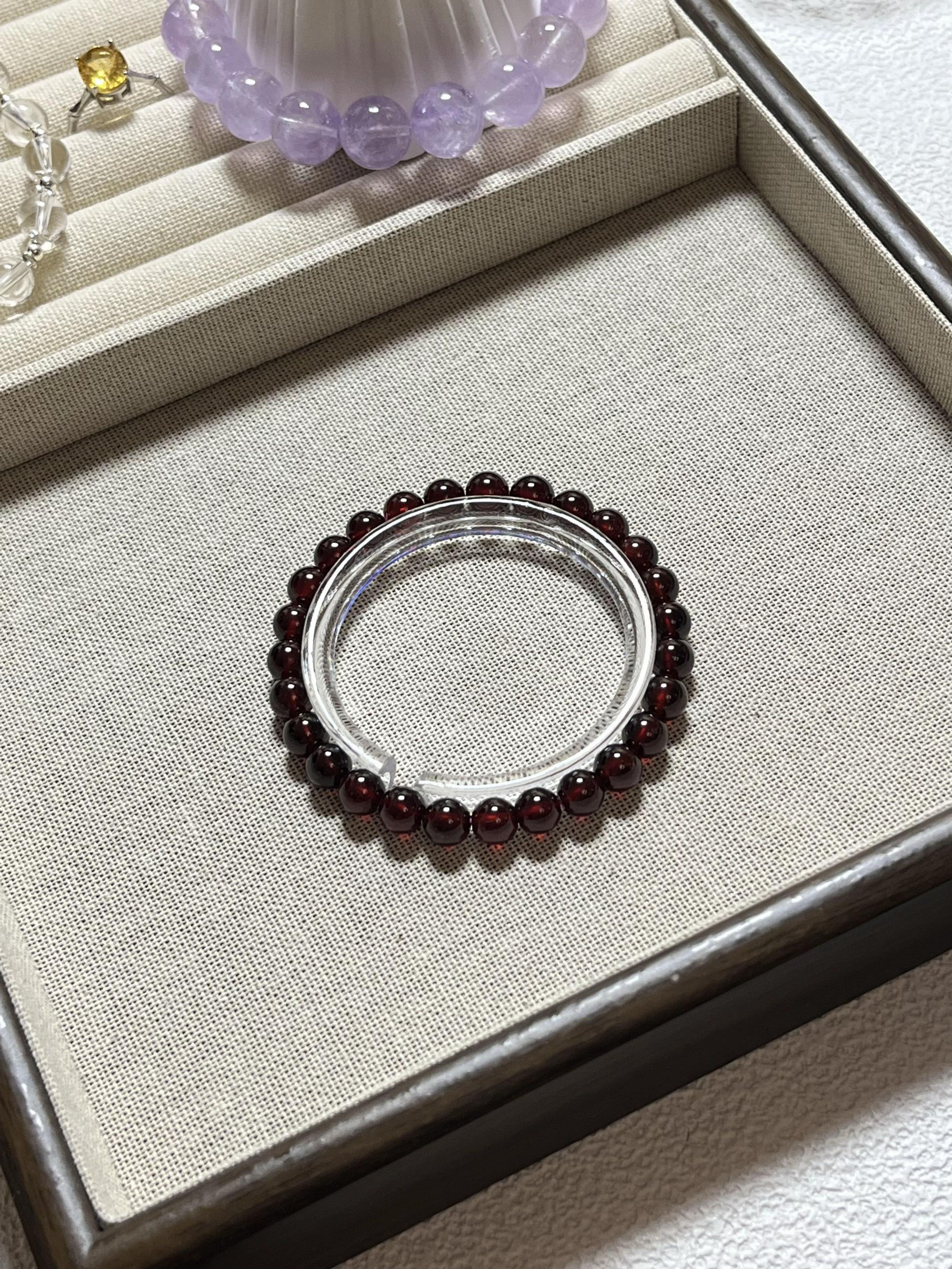 石榴石酒红显白 #天然水晶 #手串 #diy手工制作 #手串搭配 #水晶