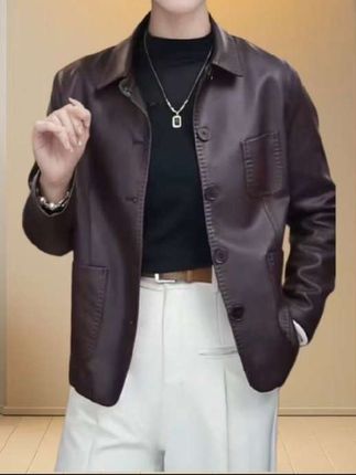 【单里衬】海宁正品2025春秋新款时尚休闲翻领气质皮衣外套女JH04#春秋新款 #翻领设计 #气质穿搭 #谁穿谁好看