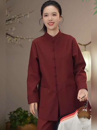 #太极服 秀华道源方领小扣套装太极服#国风服饰 男女秋冬保暖加厚款太极拳练功服#太极养生动起来 #面料柔软亲肤