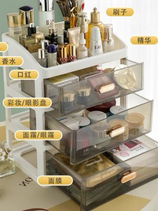桌面整理收纳盒抽屉式宿舍防尘书桌家用大容量梳妆台化妆品收纳盒#收纳盒#收纳盒推荐#抽屉式收纳盒#化妆品收纳盒#好物推荐