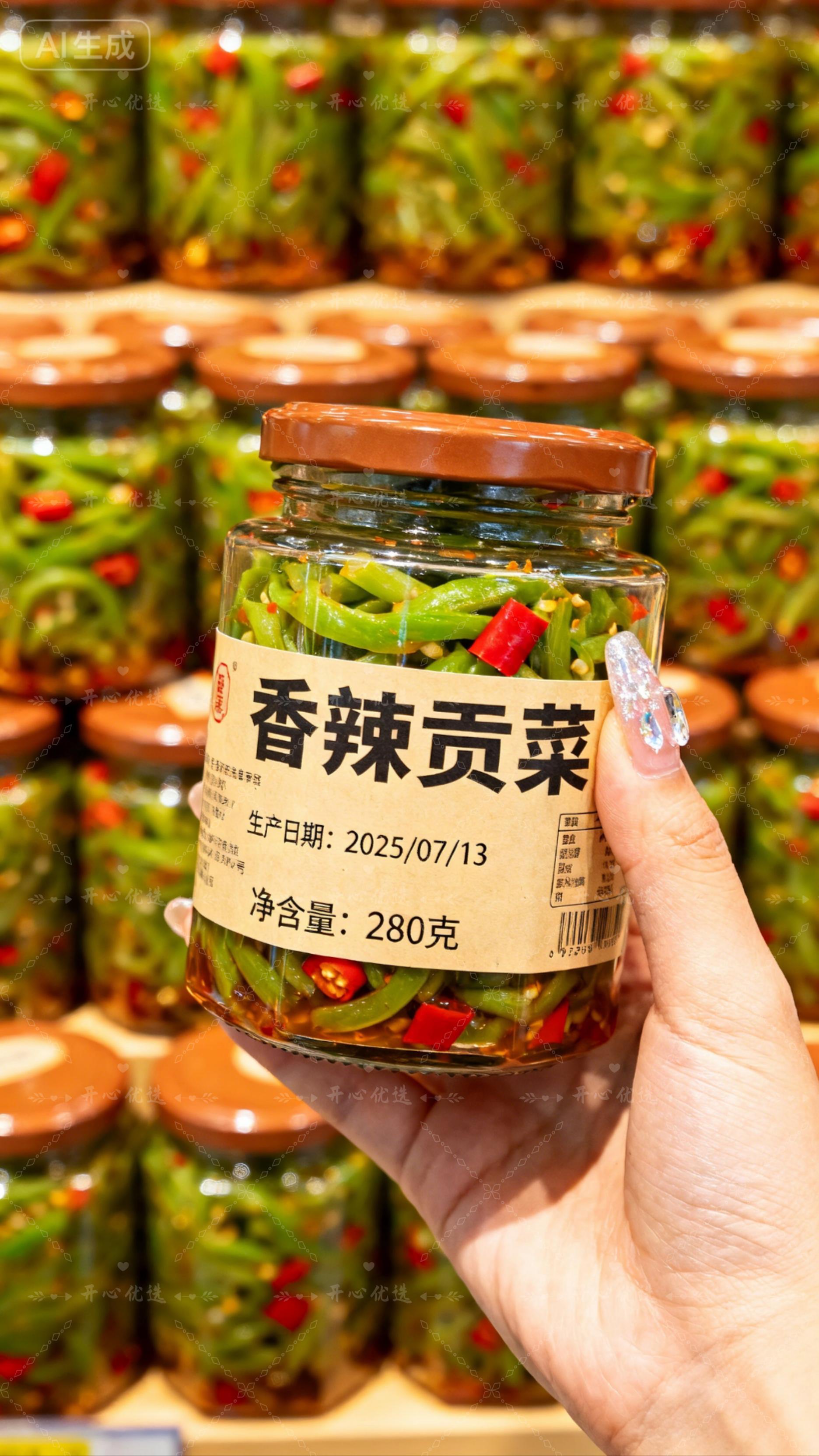 早数不清空了多少罐!开罐就能吃的香辣贡菜,好吃到爆!一嚼脆嫩又爽口,配粥、拌饭、当零食,超解馋!超美味,根本停不下嘴! #贡菜 #确实清脆爽口超开胃#开袋即食
