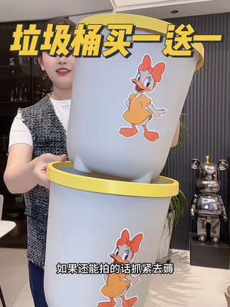可爱黛丝垃圾桶买一送一#超便宜超划算 #家用垃圾桶推荐 #结实耐用 #大容量