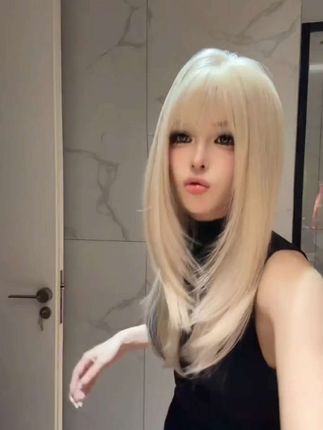 哥特感假发高层次修饰脸型显脸小直发 小圆-升级款【可以不戴发网的假发·山茶花】精修版齐刘海高层次假发#假发 #假发补发 #一个发型拯救一张脸 #换个发型换个人 #辣妹 @DOU+上热门 @巨量创意 @DOU+好生意