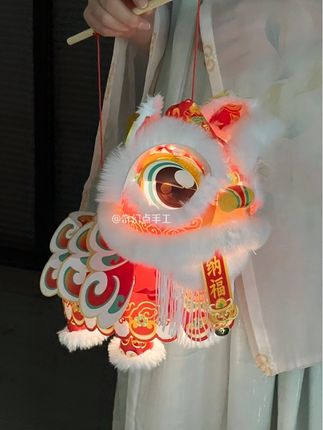 中秋给小朋友做一个传统醒狮灯笼吧,全身都会动 眼睛都会眨哦!#手工diy #醒狮灯笼 #中秋节手工灯笼 #灯笼 #中秋节手工