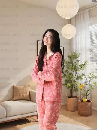 秋鹿【轻暖夹棉】秋冬女家居服暖套装
