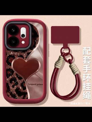 爱心豹纹适用OPPOReno14个性手机壳PLA110OPPOReno14Pro手机壳新#网红手机壳