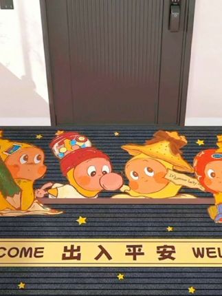 可爱卡通星星人防滑免洗地垫#卡通入户门地垫#地垫#入户门地垫#地垫推荐#防滑地垫