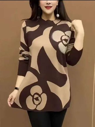 秋冬款宽松休闲保暖针织衫韩版百搭烫钻遮肉遮肚子妈妈装#秋冬穿搭#宽松休闲保暖针织衫#百搭烫钻遮肉遮肉遮肚妈妈装#时尚搭配潮流女装 #面料柔软舒服透气#气质妈妈装