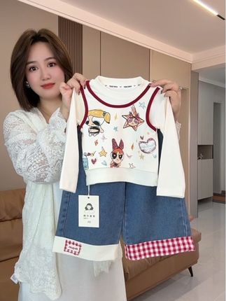 #高品质童装 #女宝宝韩系衣服套装 #生女儿就要这样穿 #女童套装 #甜系女孩穿搭