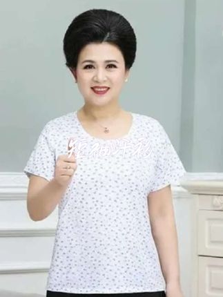短袖汗衫 夏季薄款短袖汗衫,中老年人妈妈汗背心T恤#短袖 #汗衫 #背心 #T恤