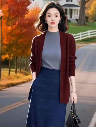 针织开衫女2025年秋冬新款韩式软糯慵懒风格独特的超级漂亮上衣#时尚气质穿搭 #谁穿谁漂亮 #外套穿搭 #优雅气质 #减龄显瘦穿搭 @D0U十小助手