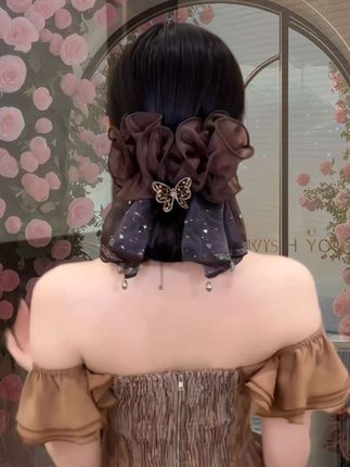 #头饰发饰 #抓夹 #金箔蝴蝶裙摆抓夹 #抓夹用法 #这也太好看了