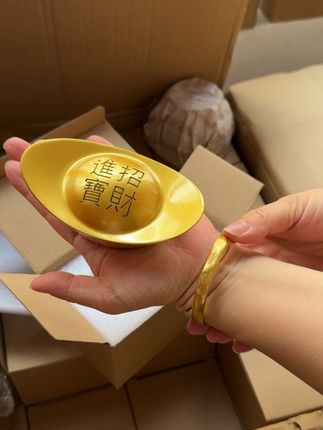 中秋快到了,这个都做不过来#元宝 #黄铜 #镇尺 #家居摆件 #礼品