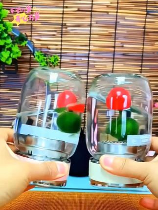 2025新款#加厚单层高硼硅#玻璃水杯子#大容量便携女士胖胖咖啡杯#颜值高#一体成型