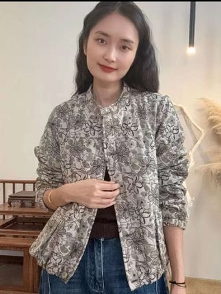 25775-立领短款透气半开领直下摆短外套春秋开衫气质百搭#洋气减龄 #时尚穿搭 #高级感穿搭 #时尚女装 #小众设计感 @DOU+小助手