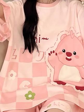 女童睡衣儿童夏季短袖可爱家居服#睡衣女#家居服