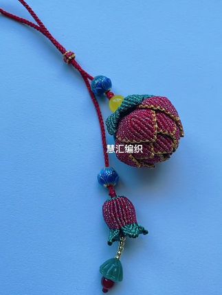 纯手工莲花手机挂饰包挂饰品 #创意手工 #创意手编 原创设计接订中