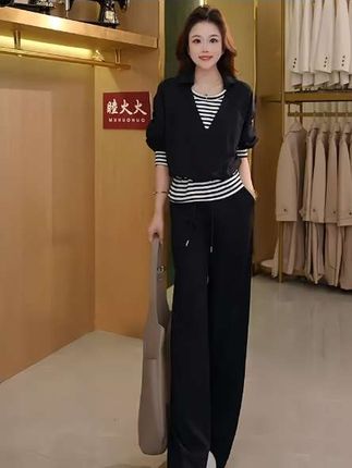 #2025早秋韩版#法式慵懒风#时尚套装#宽松休闲显瘦#洋气减龄 #谁穿谁好看