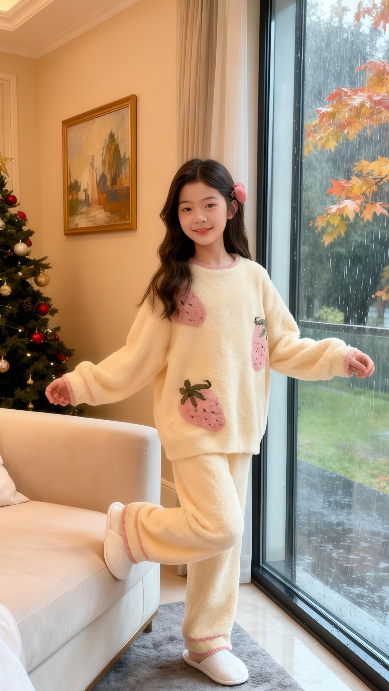 女童秋冬家居服。#普通人的秋冬硬核穿搭#冬日穿搭测评#我的初冬穿搭look#来双11解锁秋冬本命穿搭#走读生的冬季穿搭@抖加🔥上热门🔥dou+🔥热点宝 @抖音小助手
