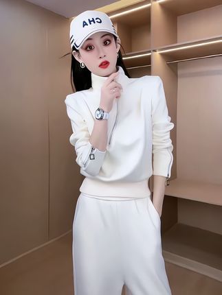 女士运动套装 #运动卫衣套装#女士休闲两件套#时尚套装#面料柔软舒适#魅力女人 @巨量千川