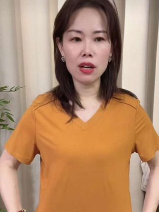 怡特美夏季防紫外线冰感比特棉大码时尚百搭V领女装短袖T恤FS8912#遮肉显瘦穿搭 #显瘦遮肉 #百搭上衣 #面料舒适透气 #显瘦搭配