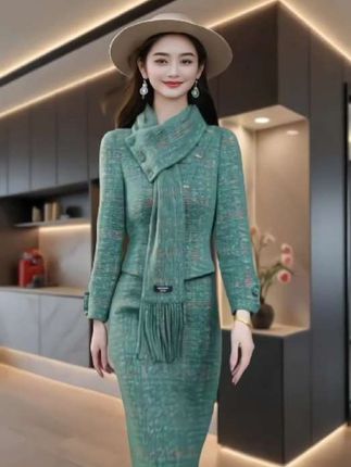 秋季新款精致修身显瘦减龄:/ 洋气假两件连衣裙M-4XL#早秋姐感穿搭气质顶满#女性穿搭技巧#收腰设计完美展现曲线美#秀出你的好身材#怎么穿都好看@巨量千川