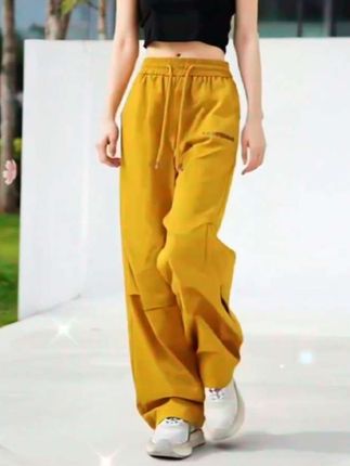 美式工装裤女薄款新款春秋休闲高腰伞兵裤运动户外直筒阔腿裤#穿搭 #显高显瘦显腿长