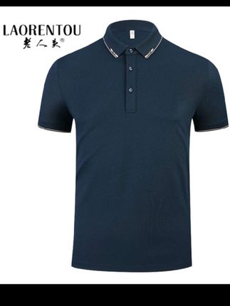 老人头含桑蚕丝POLO衫男女款夏季休闲男士薄款透气T恤短袖上衣#舒适透气又凉快 #高级感穿搭 #时尚