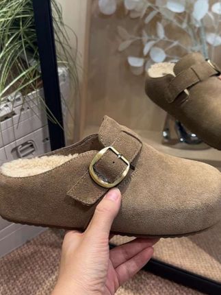 秋冬外穿半拖鞋厚底勃肯鞋女2025新款加绒毛毛拖鞋一脚蹬博肯包头拖鞋#厚底鞋 #秋冬勃肯女鞋#勃肯拖鞋#秋冬勃肯鞋#秋冬女鞋 #勃肯拖鞋