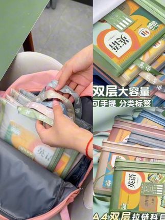 开学必备学生手提科目文件袋加厚大容量拉链式网纱作业试卷收纳袋#好物推荐🔥 #爆款热卖中 #厂家直发品质保证 #手提科目分类袋