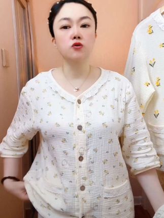 【2025升级版】七分袖睡衣家居服套装加密纯棉母婴级双层棉纱