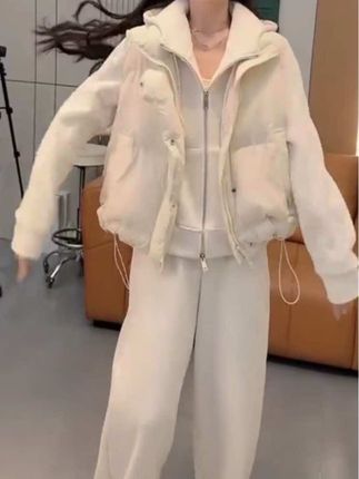 时尚显瘦加绒三件套#套装两件套