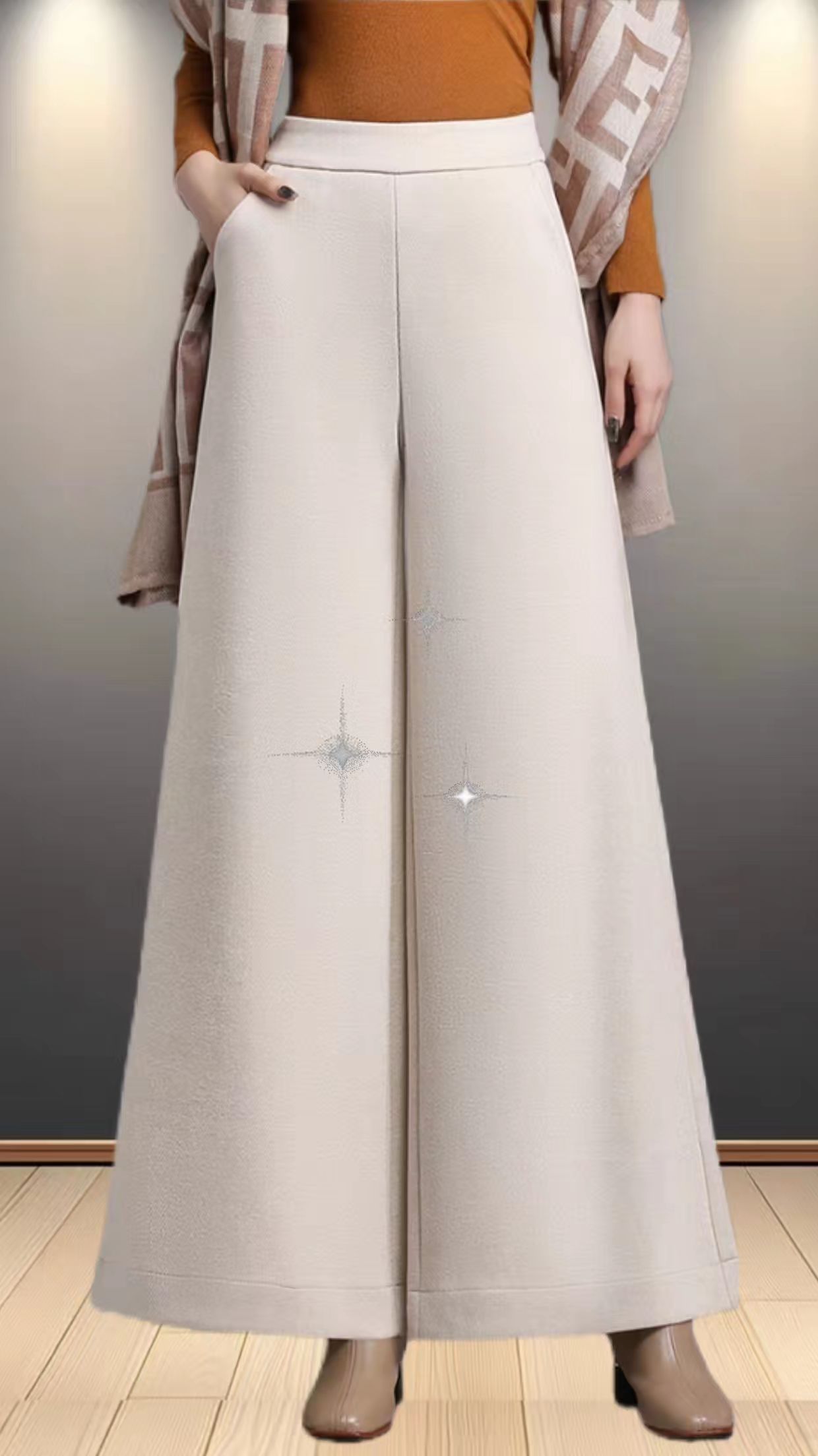 #秋冬穿搭新鲜感在线 #姐妹们,这条秋冬羊毛呢阔腿裤真的太好看了!它是那种时尚高档的羊毛呢阔腿裤,还是女士高腰款,非常适合秋冬季穿。而且它还是今年的新款,设计感超棒,休闲宽松的大脚裙裤子,怎么搭配都好看!喜欢这种风格的姐妹赶紧冲,别错过了!点击下方链接就能购买#秋冬羊毛呢阔腿裤#设计感裤子 #怎么搭配都好看