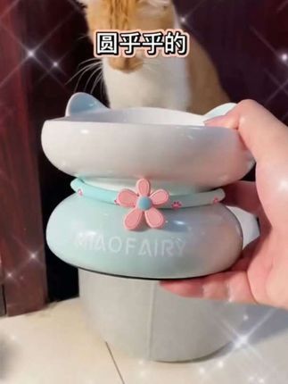 #宠物陶瓷碗 #喵仙儿多色陶瓷可爱斜口碗防滑防黑小型瓷碗斜口仙女碗#狗碗#猫碗@抖音小助手 #狗碗