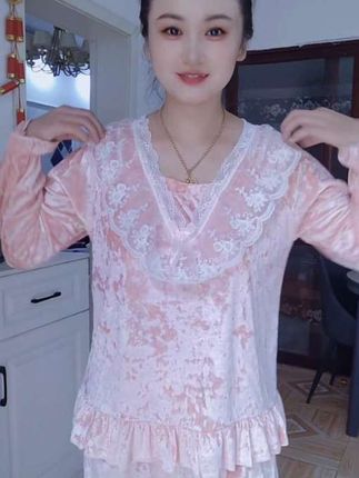 公主风睡衣家居两件套,柔软亲肤,蕾丝边设计,甜美复古,家居外穿都好看!#睡衣家居服 #柔软亲肤
