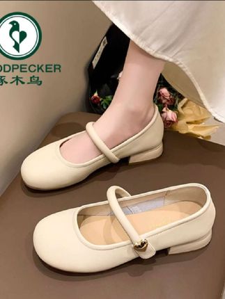 #女鞋穿搭 #新款女鞋 #时尚美鞋 #百搭女鞋 #便宜又好穿 啄木鸟玛丽珍单鞋女配裙小皮鞋2025新款春季仙女风法式奶奶豆豆鞋@DOU+上热门 @抖音小助手 @DOU+小助手
