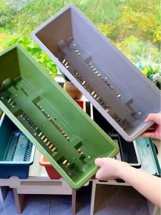 阳台种菜专用盆长方形花盆草莓蔬菜植箱塑料树脂长条#种菜盆阳台专用 #阳台蔬菜盆 #阳台种花种菜专用盆 #阳台塑料种菜盆 #好物推荐