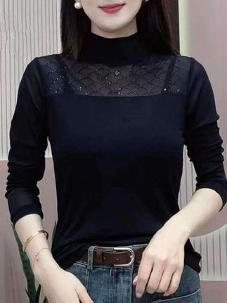 #气质女神穿搭 2025春秋新款半高领打底时尚洋气保暖修身气质小衫长袖上衣T恤#打底衫 #时尚穿搭 #洋气减龄