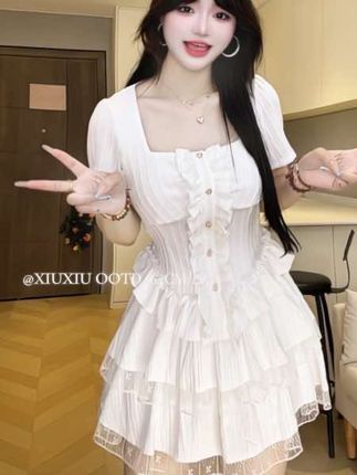 微胖夏季法式千金提花设计上衣t恤半身裙两件套 #夏季穿搭 #夏天该有的样子 #今日穿搭 #气质仙女裙穿搭 #甜美穿搭
