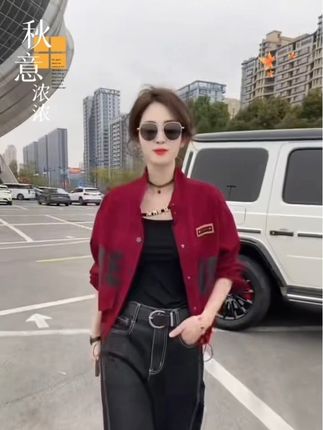 春秋新款时尚显瘦宽松休闲纯棉牛仔夹克外套#休闲百搭 #今年最流行穿搭#夹克外套 #高端大气 #气质女神穿搭