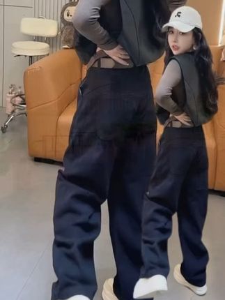 2025 秋季新款 秋季新款洋气百搭窄版阔腿牛仔裤女梨形身材高腰显瘦大码长裤