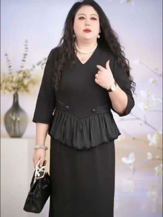 2025春秋季新款大码高端气质知性职业假两件连衣裙#气质女神范儿 #穿出自己的风格 #穿出自信穿出美丽 #好看又精致