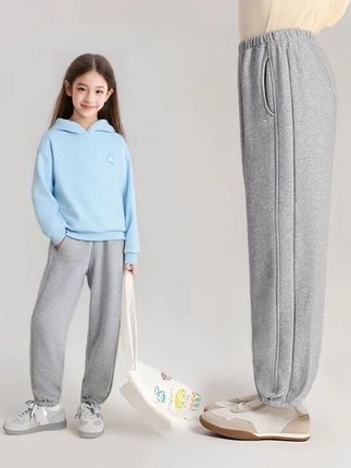 笛莎童装女童秋冬新款奥粒绒百搭宽松中大童休闲束脚裤-7M255A401#爆款热卖中 #卫裤#休闲裤#童装#女童穿搭
