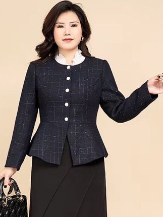 2025春秋新款小香风气质收腰通勤外套显瘦半裙#显瘦穿搭 ##显瘦遮肉 #收腰显瘦 #女装搭配 #女装穿搭