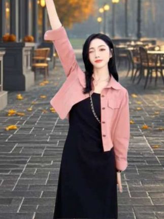 时尚减龄衬衣外套吊带裙两件套女士2025春秋新款洋气女装显瘦套装#时尚减龄 #春秋穿搭 #多巴胺女孩穿搭 #小个子穿搭 #洋气减龄