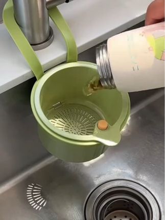 多功能厨房可挂式水槽剩菜沥水篮食物残渣干湿分离专用过滤篮#厨房好物 #便捷式沥水篮#厨房杂物沥水