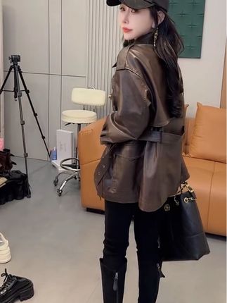 #高级感穿搭#气质穿搭#皮衣外套搭配#宽松风衣外套#秋冬穿搭