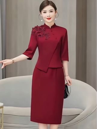 #婚宴礼服 #婚礼妈妈礼服 #喜婆婆婚宴装 #高级感穿搭 #婚宴礼服妈妈装 高贵喜婆婆婚宴装气质妈妈婚礼礼服遮肚改良旗袍年轻洋气结婚喜服
