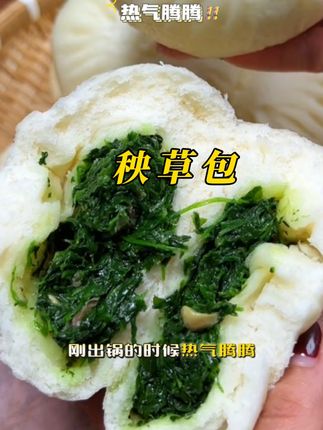 应该有很多人没吃过这个秧草包子吧!我也是第一次吃!感觉比肉包还要香!#素包子#秧草包子#包子#早餐吃什么 #快来一起尝个鲜